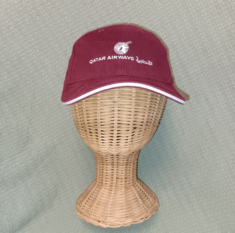 Qatar Airways Red Baseball Cap Adjustable 100% Cotton NWOT